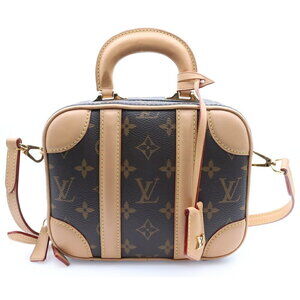 LOUIS VUITTON Monogram Valisette Shoulder Bag Brown Leather